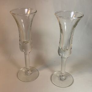 Hand Blown Vintage 1 Oz  Glass 2 Cordial Specialty Bar Cocktail Liquor Glasses